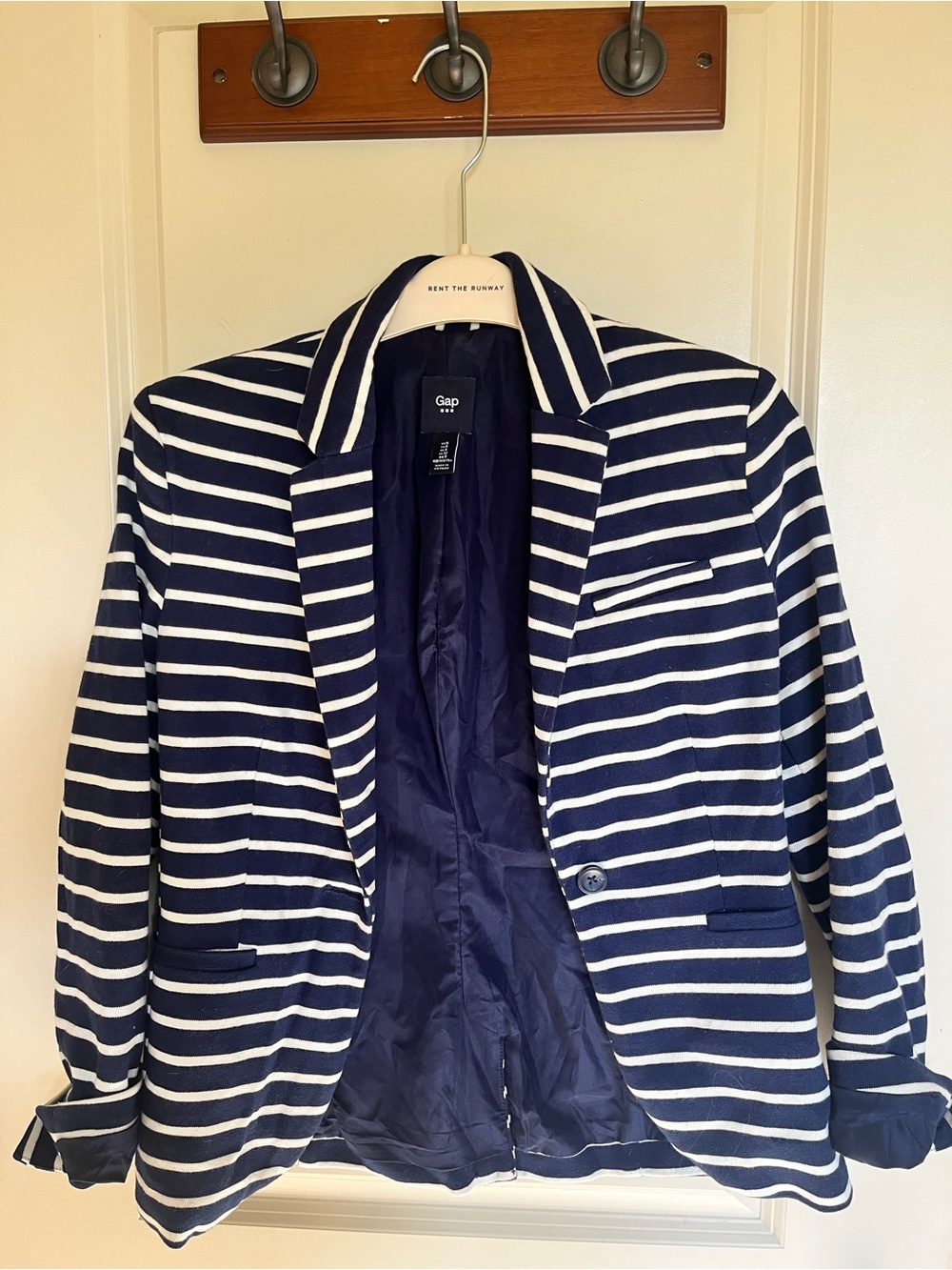 GAP Navy and White Striped Blazer Jacket